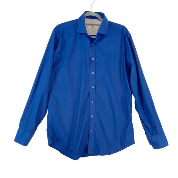 Twillory Performance Button Up Men's 16.5 34-35 Blue Tailored Fit Coolmax - Picture 1 of 7